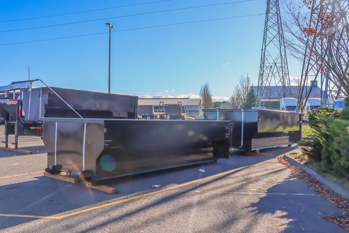 Roll-off dumpster ready for waste disposal at job site for 15 Yard Dumpster Rental in Cheviot